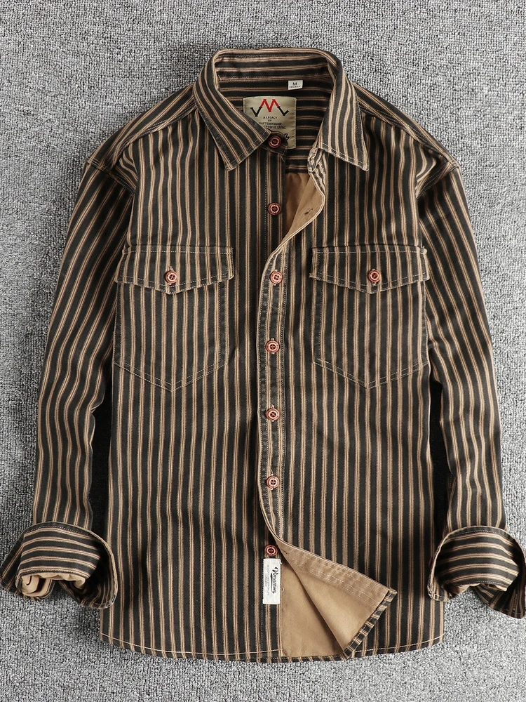 Men's Casual Striped Long Sleeve Shirt Fashionable Versatile Spring Autumn New Style Wear Resistant Standard Fit Tagkita Brand
Men's Casual Striped Long Sleeve Shirt Fashionable Versatile Spring Autumn New Style Wear Resistant Standard Fit Tagkita Brand