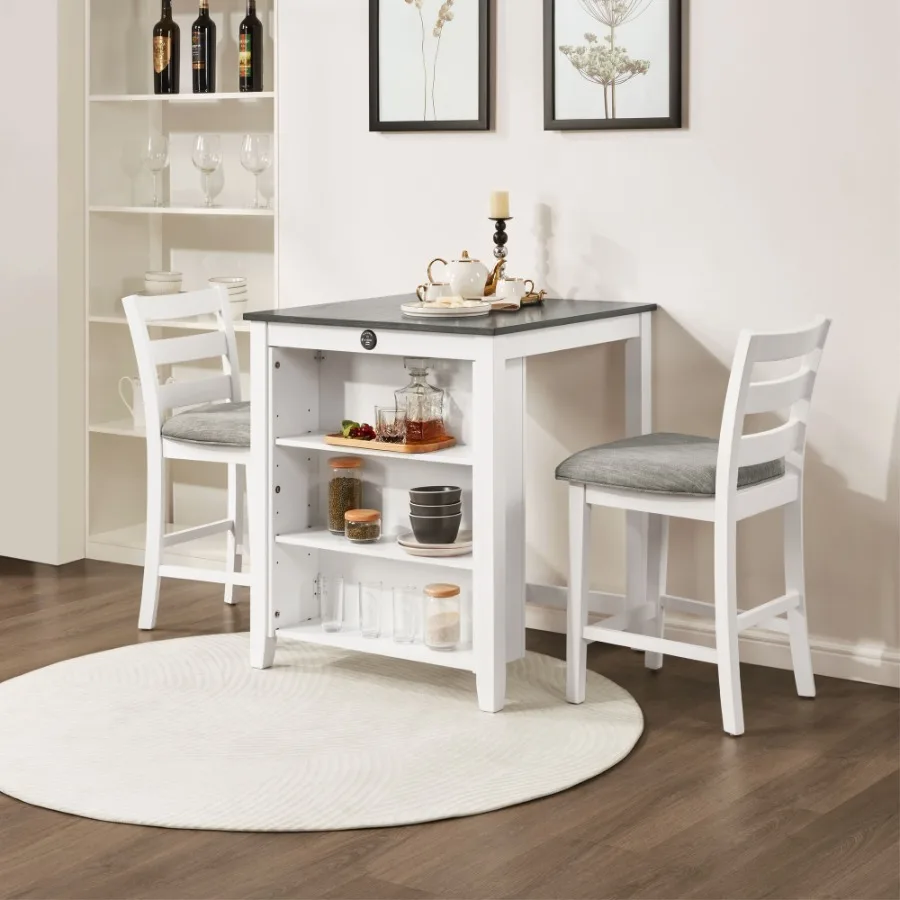 36 Modern Dining Table Set for 2 with Charging Station 3Tier Adjustable Storage SpaceSaving Kitchen Set with Upholstered Chairs
36 Modern Dining Table Set for 2 with Charging Station 3Tier Adjustable Storage SpaceSaving Kitchen Set with Upholstered Chairs