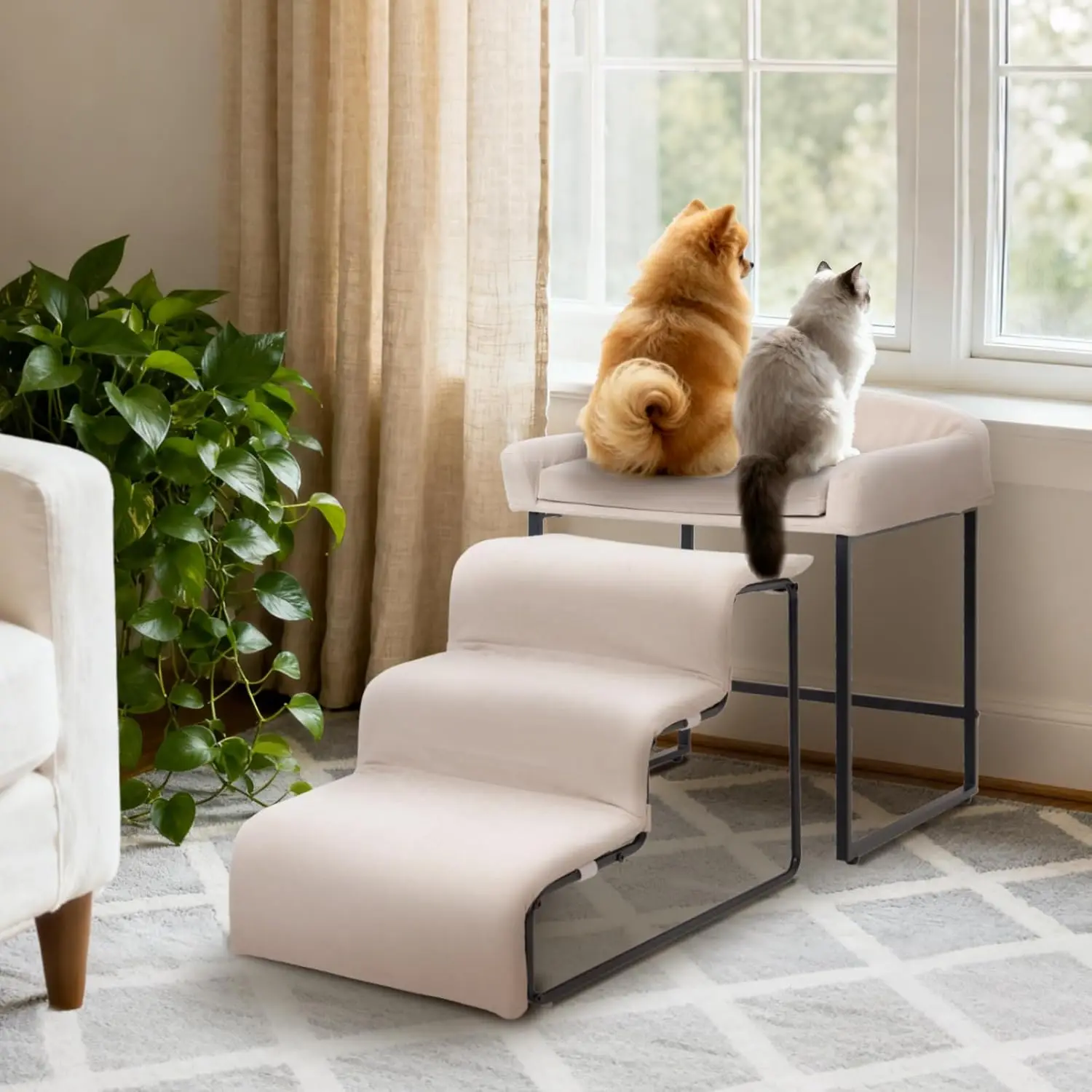 Dog Window Perch with Stairs,Pet Steps for Small Dogs &Cat,Pet Bunk Bed Dog Steps with Seat Elevated Platform Bed Indoor Dogs Ra
Dog Window Perch with Stairs,Pet Steps for Small Dogs &Cat,Pet Bunk Bed Dog Steps with Seat Elevated Platform Bed Indoor Dogs Ra