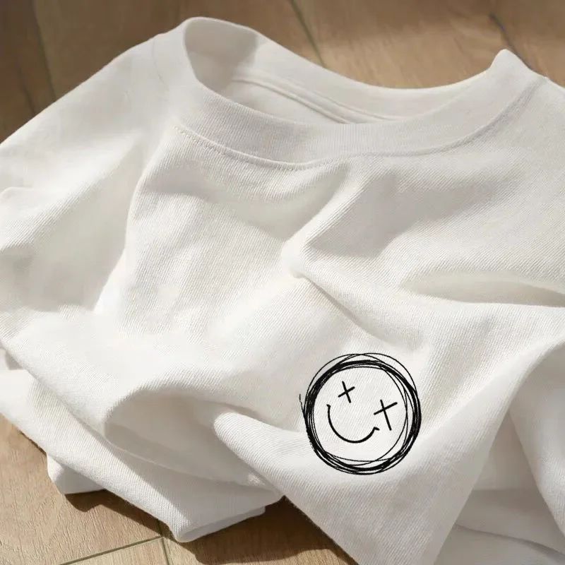 New Cotton Short Sleeve T-shirt For Men's Summer Korean Fashion Harajuku Loose Round Neck Street Couple T-shirt Men Clothing Y2k 
New Cotton Short Sleeve T-shirt For Men's Summer Korean Fashion Harajuku Loose Round Neck Street Couple T-shirt Men Clothing Y2k