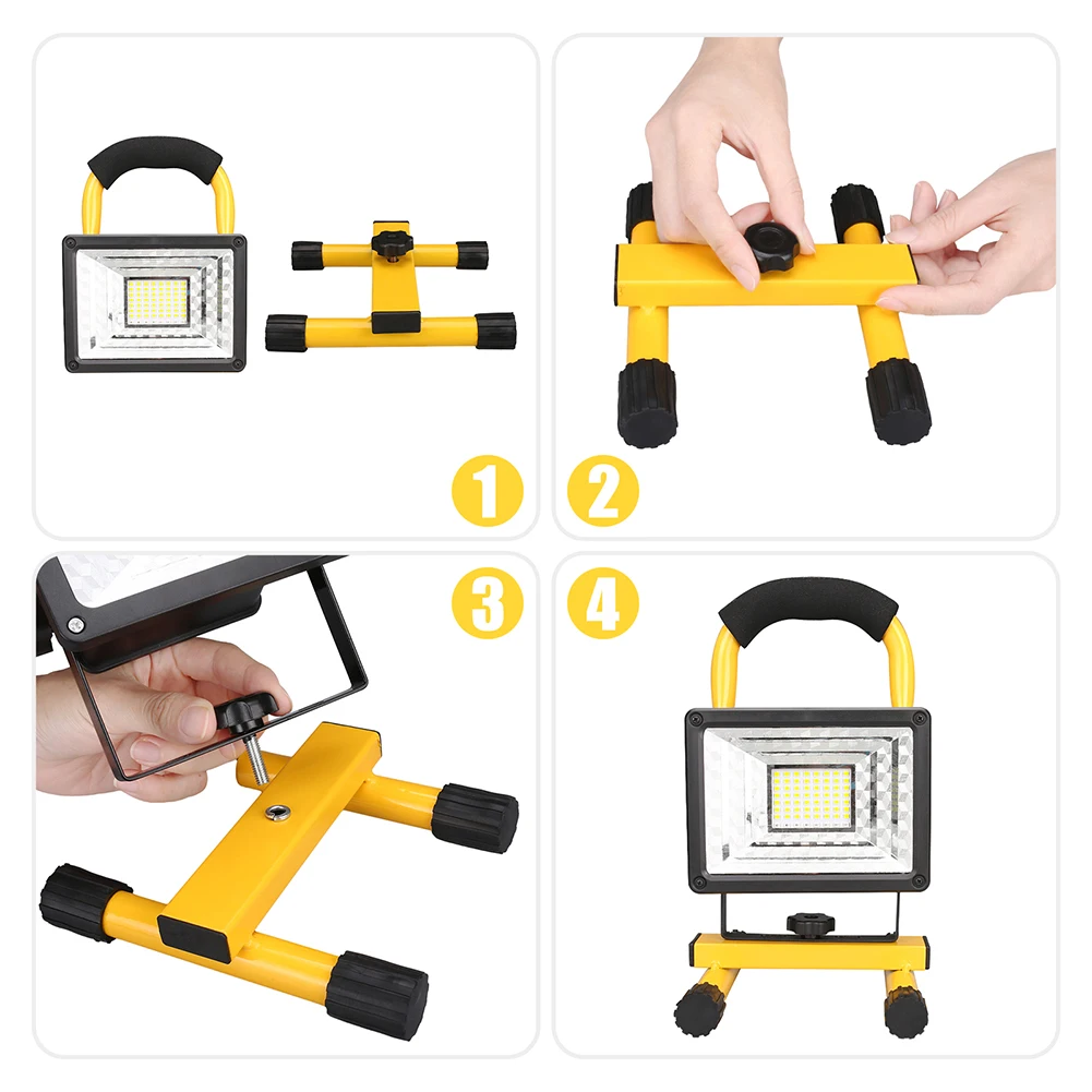 1/2pcs LED Rechargeable Portable Work Light 60W with Stand Waterproof Floodlight for Outdoor Camping Hiking Garage Emergency
1/2pcs LED Rechargeable Portable Work Light 60W with Stand Waterproof Floodlight for Outdoor Camping Hiking Garage Emergency
