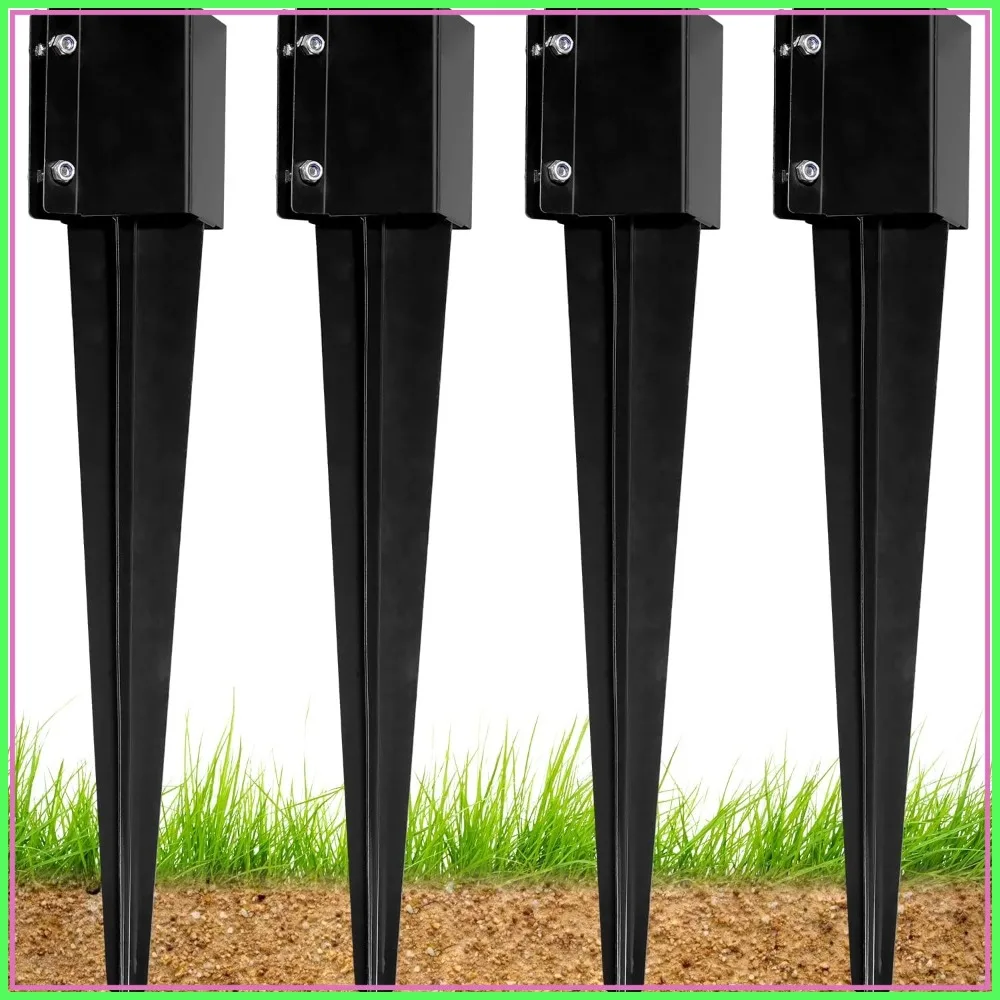Heavy Duty Metal Fence Post Anchor 4x4 Ground Spike 36in for Mailbox, Bird Feeder, Decking - Black Powder Coated (Set of 4)
Heavy Duty Metal Fence Post Anchor 4x4 Ground Spike 36in for Mailbox, Bird Feeder, Decking - Black Powder Coated (Set of 4)