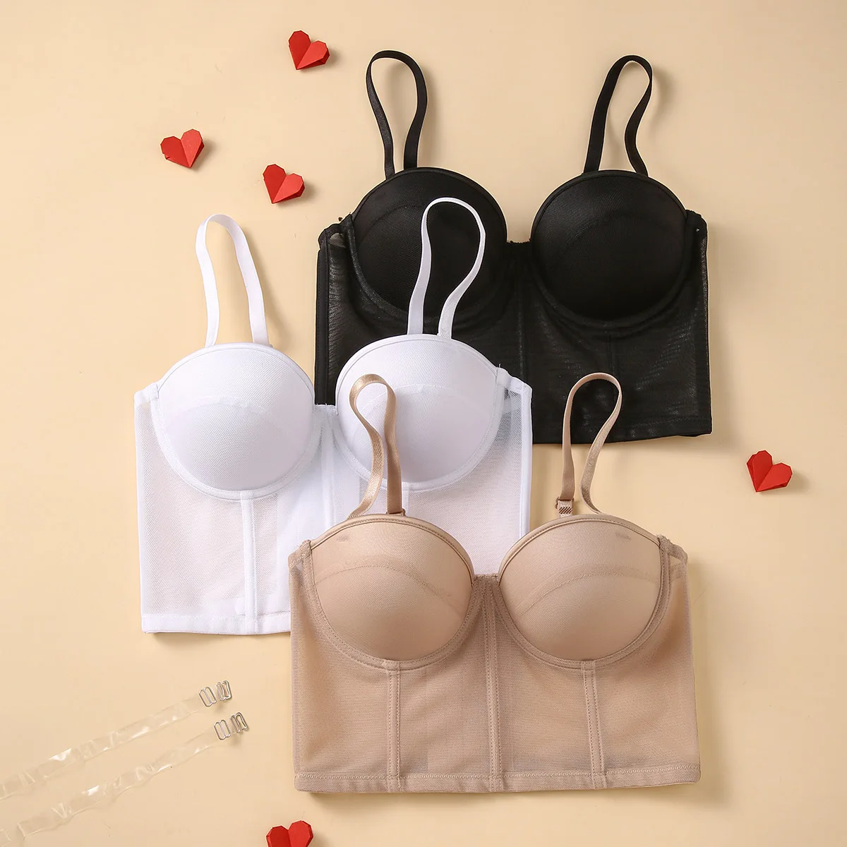 Многоцветный модный комфортный бюстгальтер на косточках, сексуальные дышащие регулируемые бретели, которые можно носить в качестве верхней одежды
Многоцветный модный комфортный бюстгальтер на косточках, сексуальные дышащие регулируемые бретели, которые можно носить в качестве верхней одежды