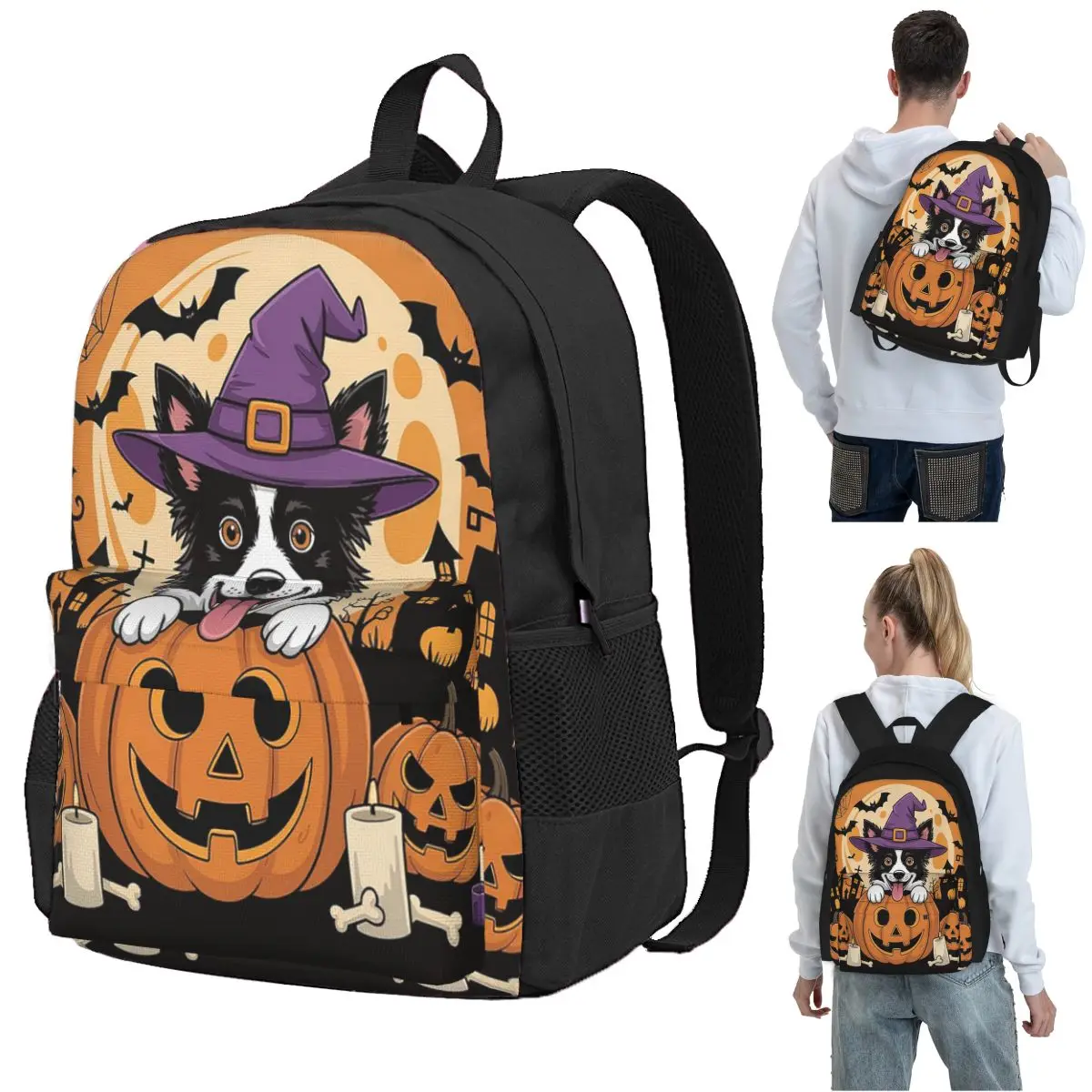Border Collie Dog Jack O Lantern Pumpkin Halloween Backpack Student BookBag Kids School Bag Laptop Shoulder Bags for Men Women
Border Collie Dog Jack O Lantern Pumpkin Halloween Backpack Student BookBag Kids School Bag Laptop Shoulder Bags for Men Women
