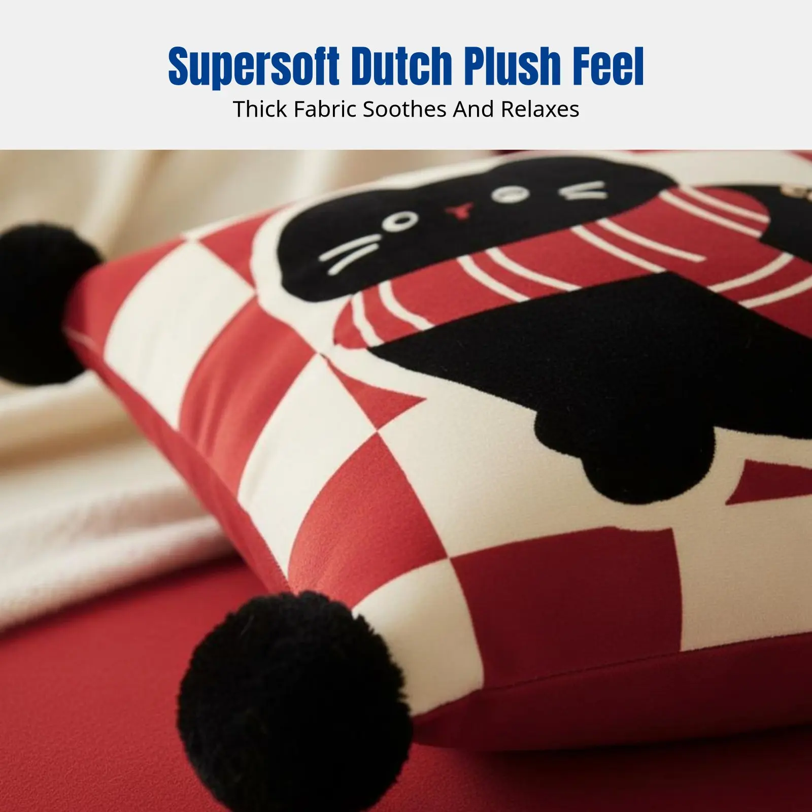 Red New Year Cat Pillow, Thick Dutch Plush, Removable Cartoon Print Cover, Square Decorative Pillow for Sofa, Bed
Red New Year Cat Pillow, Thick Dutch Plush, Removable Cartoon Print Cover, Square Decorative Pillow for Sofa, Bed