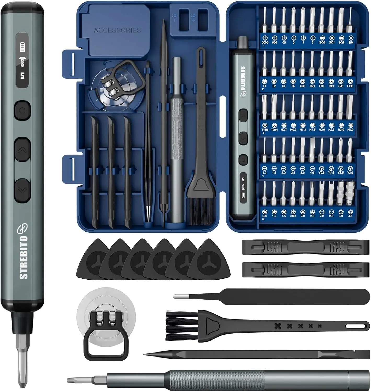 67 in 1 Mini Electric Screwdriver Set, 50 S2 Magnetic Bits, 5 Torque Settings, 4 LED Lights, Precision Screwdriver Kit for PC Phone Laptop Camera Electronics
67 in 1 Mini Electric Screwdriver Set, 50 S2 Magnetic Bits, 5 Torque Settings, 4 LED Lights, Precision Screwdriver Kit for PC Phone Laptop Camera Electronics