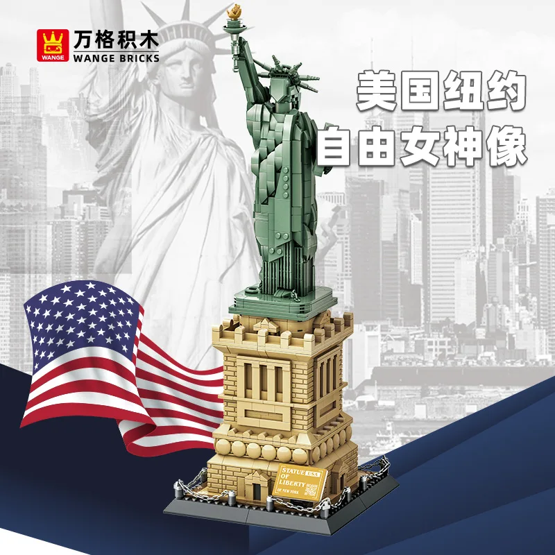 Набор из 1409 деталей: Статуя Свободы, всемирно известная архитектура, уличная сцена. Детский конструктор-подарок из мелких блоков.
Набор из 1409 деталей: Статуя Свободы, всемирно известная архитектура, уличная сцена. Детский конструктор-подарок из мелких блоков.