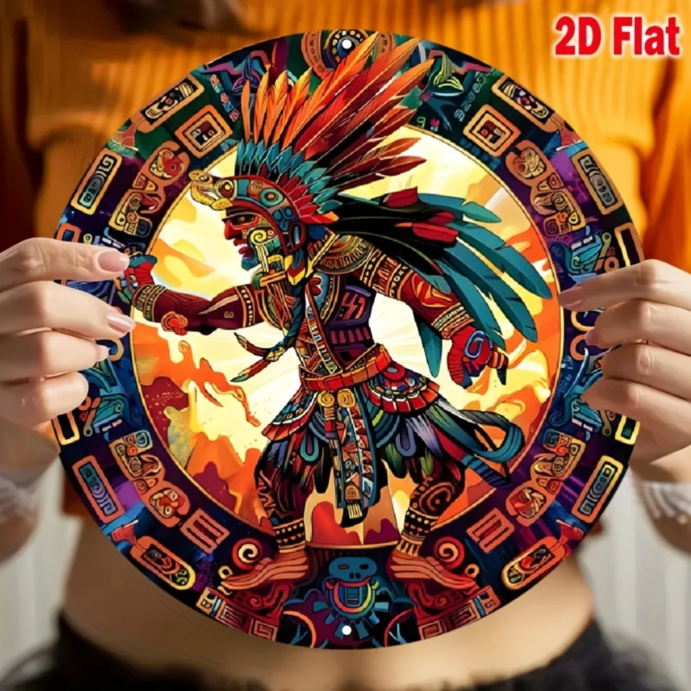 Винтажная 2D круглая алюминиевая жестяная вывеска: дизайн «Танцующий Бог» — декоративная табличка размером 8x8 дюймов с предварительно просверленным отверстием, идеально подходит для сада 
Винтажная 2D круглая алюминиевая жестяная вывеска: дизайн «Танцующий Бог» — декоративная табличка размером 8x8 дюймов с предварительно просверленным отверстием, идеально подходит для сада