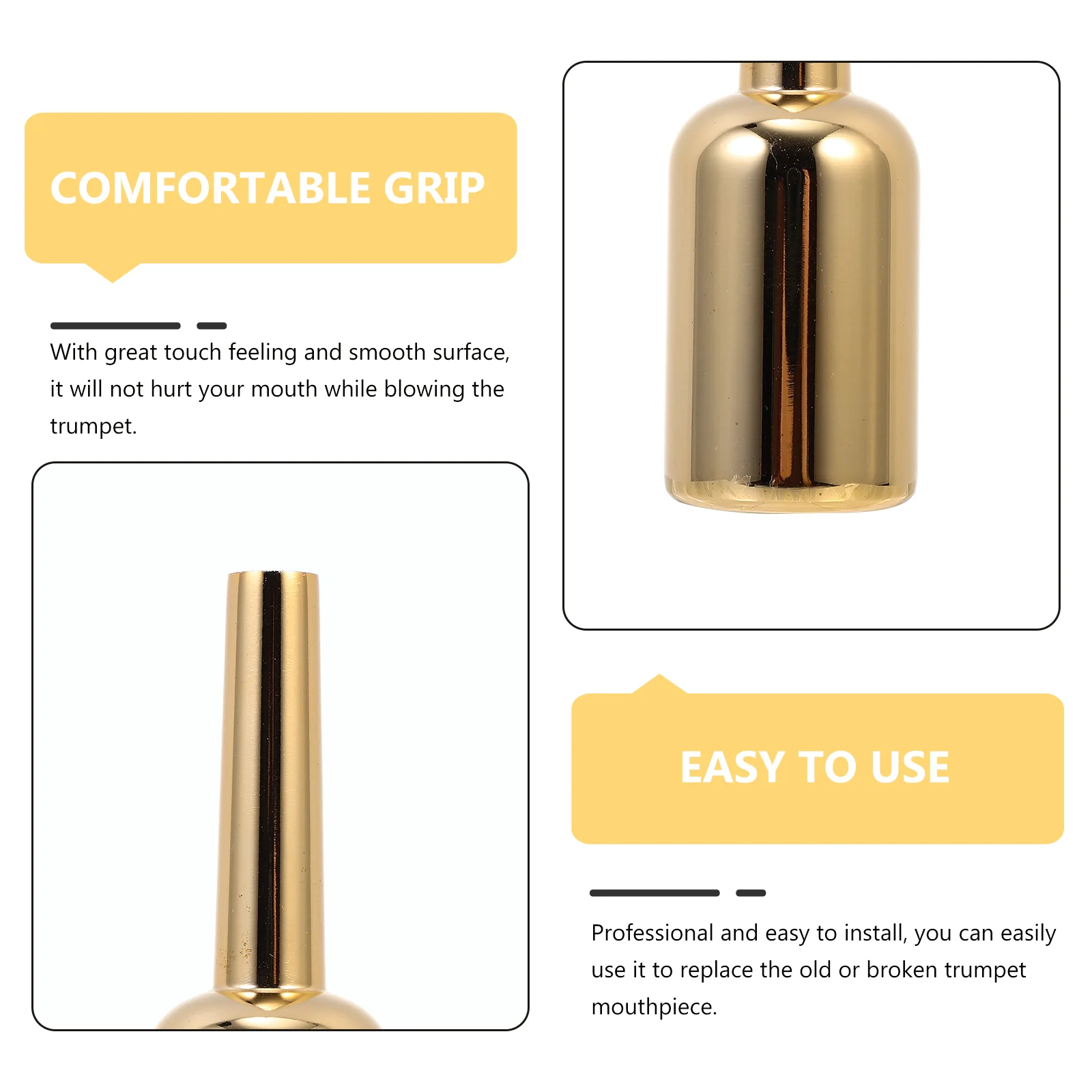Trumpet Mouthpiece Easy to Clean Instrument Accessory Musical Supply Delicate Loud Sound Gilded Heavy
Trumpet Mouthpiece Easy to Clean Instrument Accessory Musical Supply Delicate Loud Sound Gilded Heavy