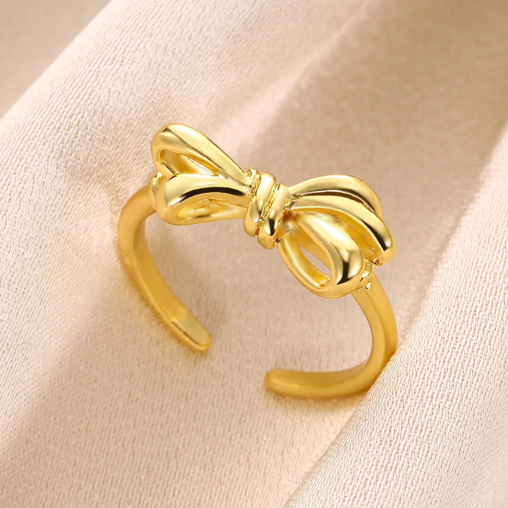 Stainless Steel Bow Rings For Women Romantic Bowknot Wedding Ring Fashion Female Jewelry Finger Accessories Gifts For Wife
Stainless Steel Bow Rings For Women Romantic Bowknot Wedding Ring Fashion Female Jewelry Finger Accessories Gifts For Wife