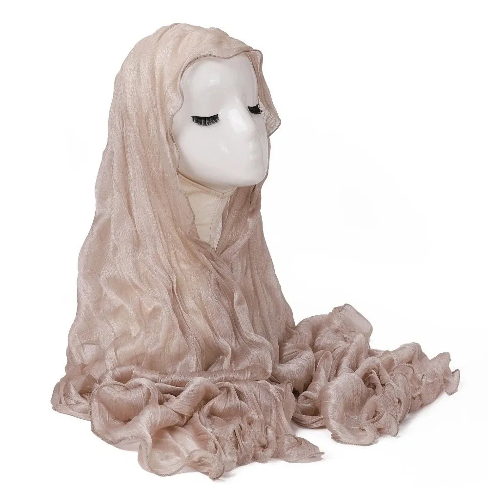 Fashion Solid Color Shiny Bubble Crepe Hijab Thin Long Musulman Hijab Scarf Sunscreen Breathable Islamic Turban Women Female
Fashion Solid Color Shiny Bubble Crepe Hijab Thin Long Musulman Hijab Scarf Sunscreen Breathable Islamic Turban Women Female