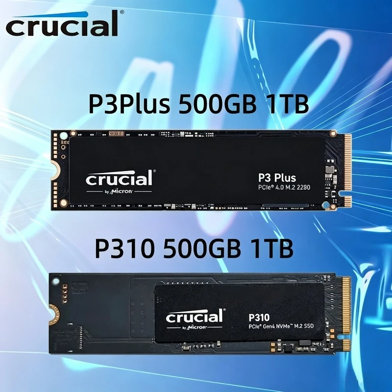 Crucial P3 Plus P310 M.2 NVMe SSD OEM Package 500GB 1TB 2TB PCIe Gen4 3D NAND 2280 Internal Solid State Drive
Crucial P3 Plus P310 M.2 NVMe SSD OEM Package 500GB 1TB 2TB PCIe Gen4 3D NAND 2280 Internal Solid State Drive