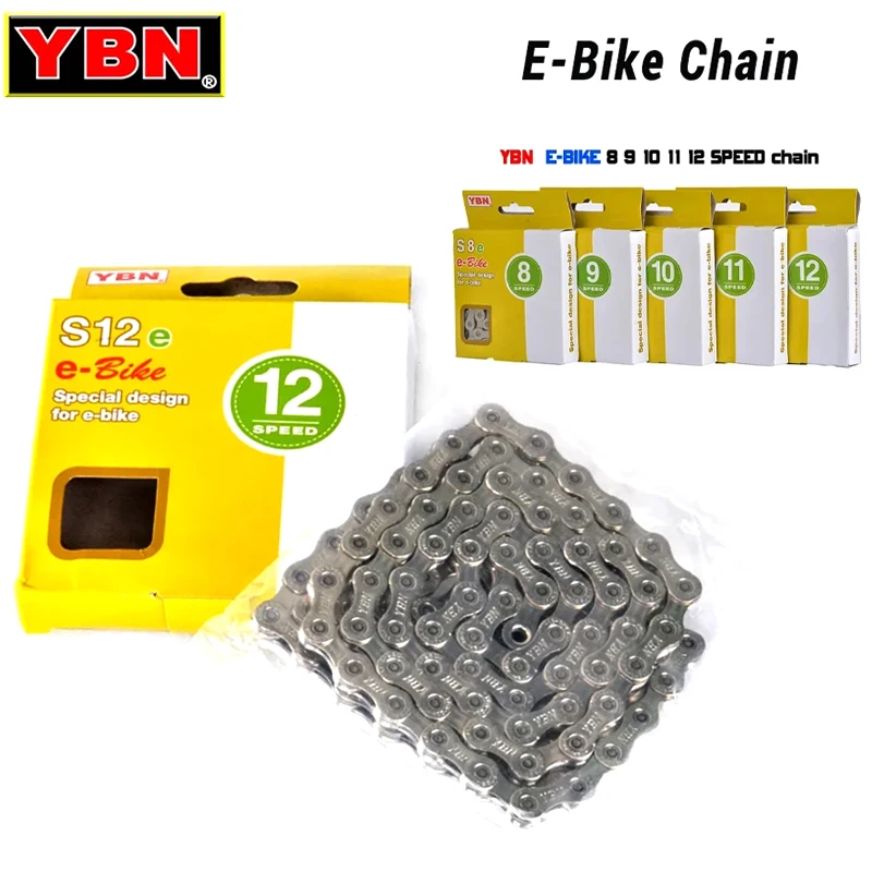 YBN E-Bike Chains8/9/10/11/12 speed high strength Electric bicycle chain Special design For E-Bike and e-Bike System accessories
YBN E-Bike Chains8/9/10/11/12 speed high strength Electric bicycle chain Special design For E-Bike and e-Bike System accessories