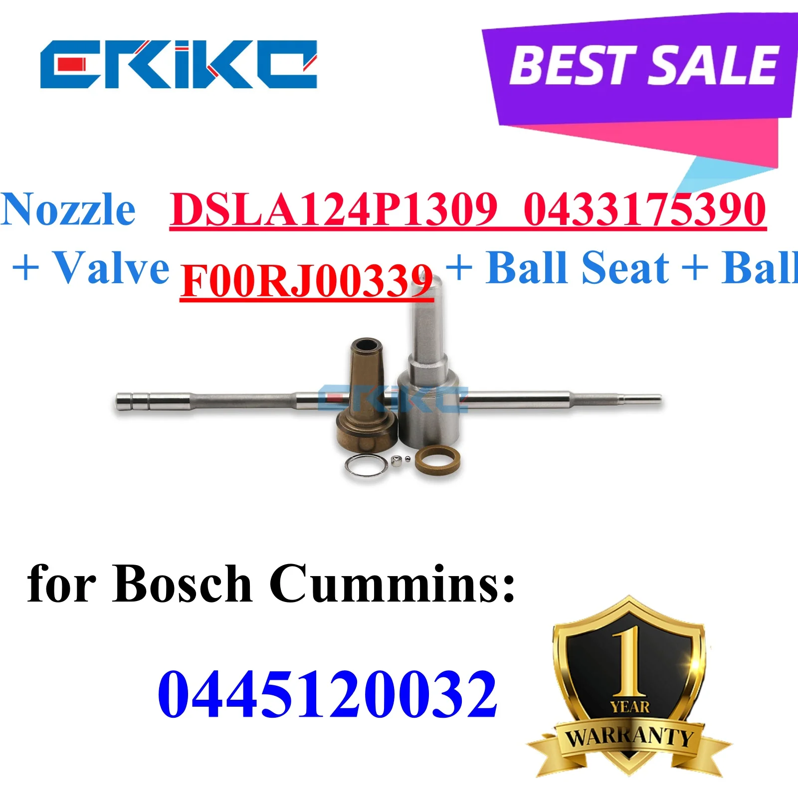 0445120032 Injector Parts Repair Kits Nozzle And Valve DSLA124P1309+F00RJ00339 For CUMMMINS 3964273 3968158 3972887 5263316
0445120032 Injector Parts Repair Kits Nozzle And Valve DSLA124P1309+F00RJ00339 For CUMMMINS 3964273 3968158 3972887 5263316
