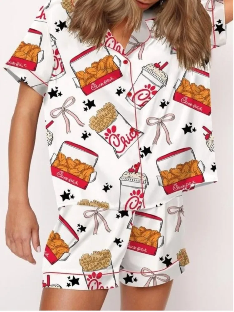 New Cartoon Women's Two Piece Set Pajama Set 3D Printed Casual Women's Short Sleeves Shirt Comfortable Home Clothing Pajama Set
New Cartoon Women's Two Piece Set Pajama Set 3D Printed Casual Women's Short Sleeves Shirt Comfortable Home Clothing Pajama Set