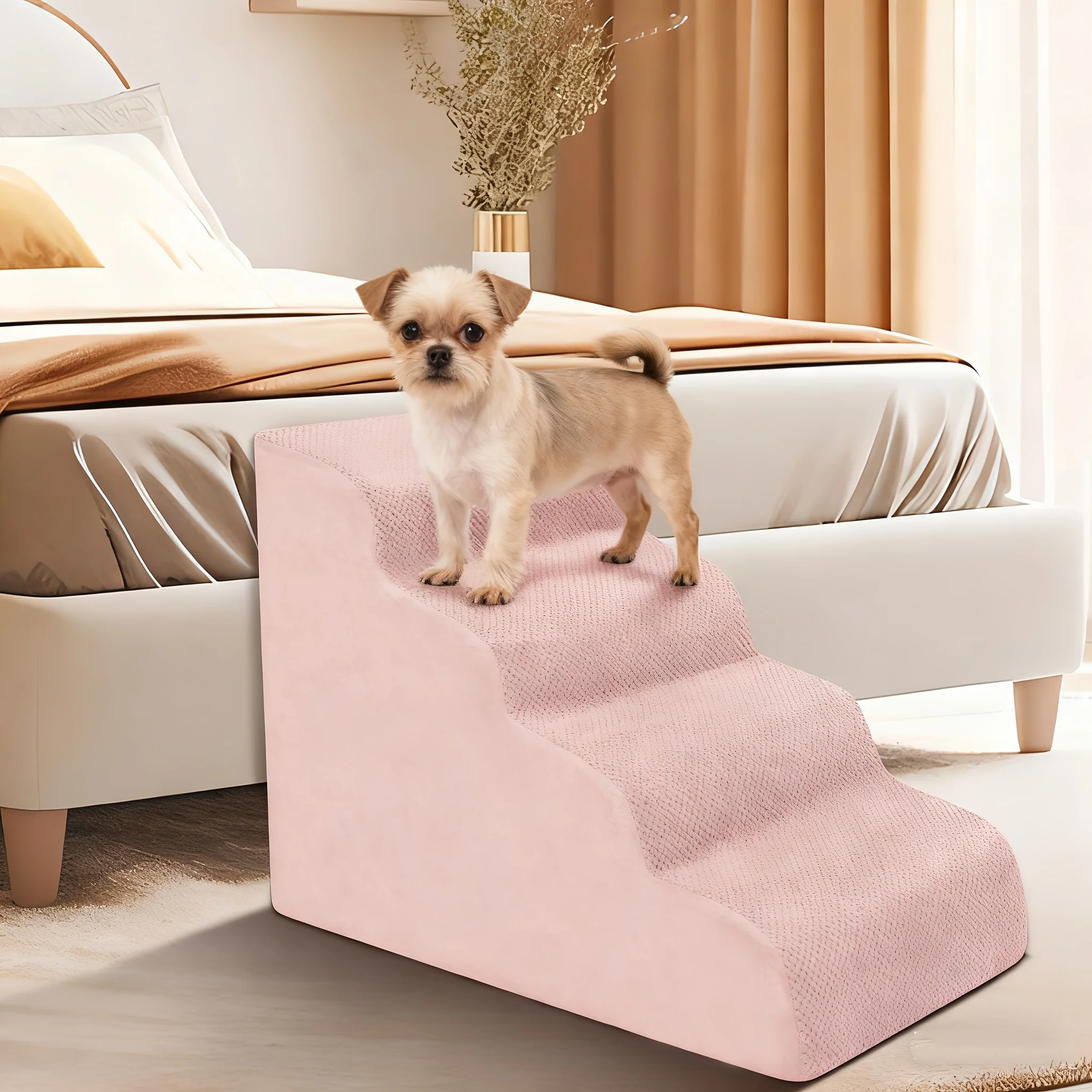NIUBYA Extra Wide Dog Stairs for Small Dogs - High Density Foam Pet Steps with Non-Slip Bottom, Soft Cushioned Ramp for High Beds, Couch & Sofa, Injured, Durable Polypropylene Material, Stairs for Dogs, Furniture Access, Compact Design, Elderly Pets
NIUBYA Extra Wide Dog Stairs for Small Dogs - High Density Foam Pet Steps with Non-Slip Bottom, Soft Cushioned Ramp for High Beds, Couch & Sofa, Injured, Durable Polypropylene Material, Stairs for Dogs, Furniture Access, Compact Design, Elderly Pets