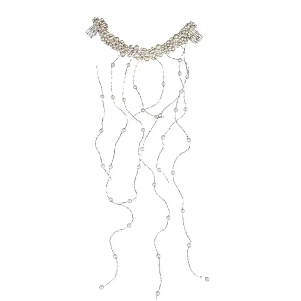 Изысканный свадебный гребень для волос с искусственным жемчугом и бахромой, украшенный бусинами, эксклюзивное украшение для головы, для фотосессий
Изысканный свадебный гребень для волос с искусственным жемчугом и бахромой, украшенный бусинами, эксклюзивное украшение для головы, для фотосессий