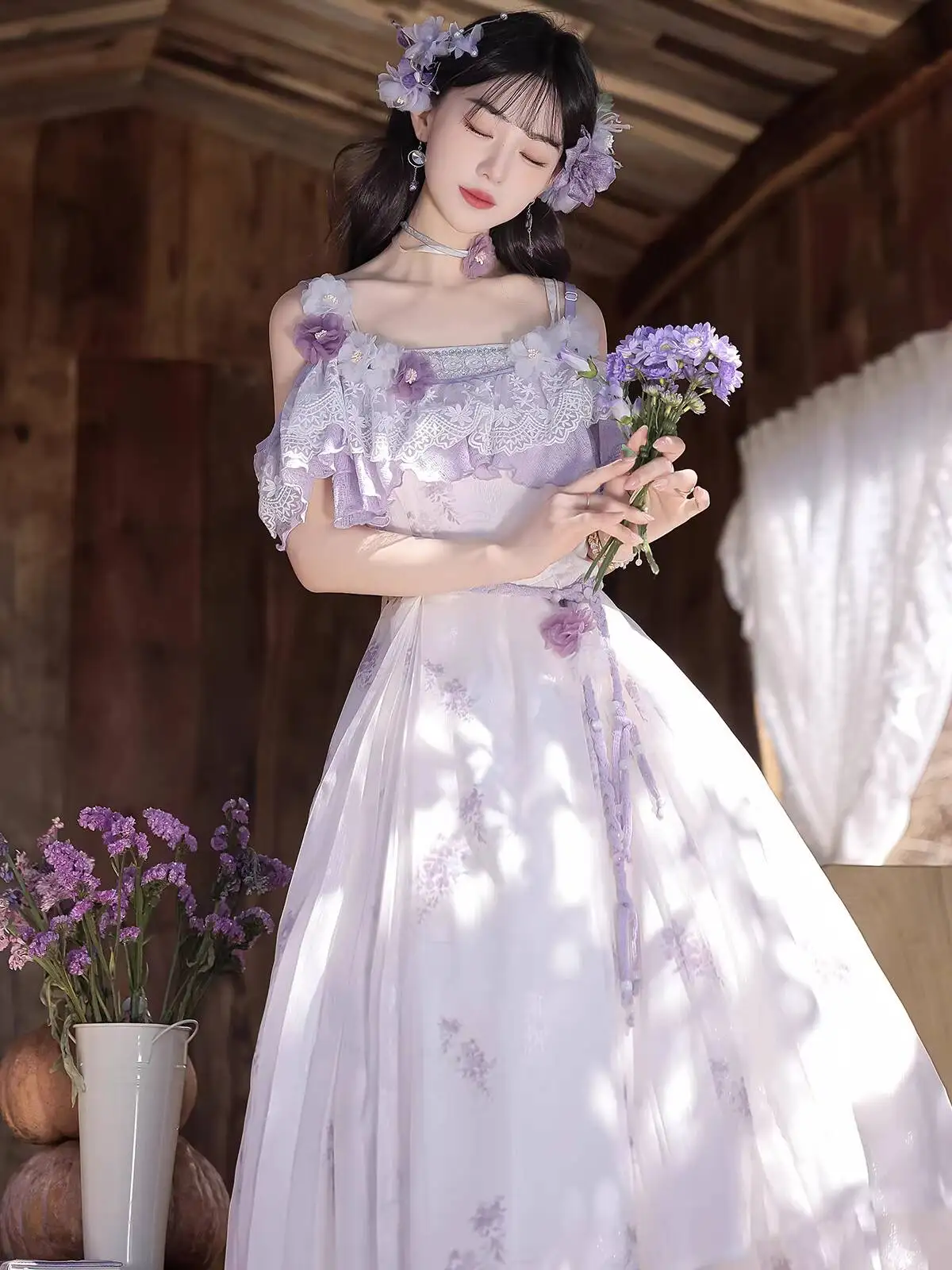 New Chinese Style Wisteria Flowers Hanfu Women Chinese Style Han Elements Shirt Skirt Fiesta Carnival Halloween Cos Cosplay
New Chinese Style Wisteria Flowers Hanfu Women Chinese Style Han Elements Shirt Skirt Fiesta Carnival Halloween Cos Cosplay