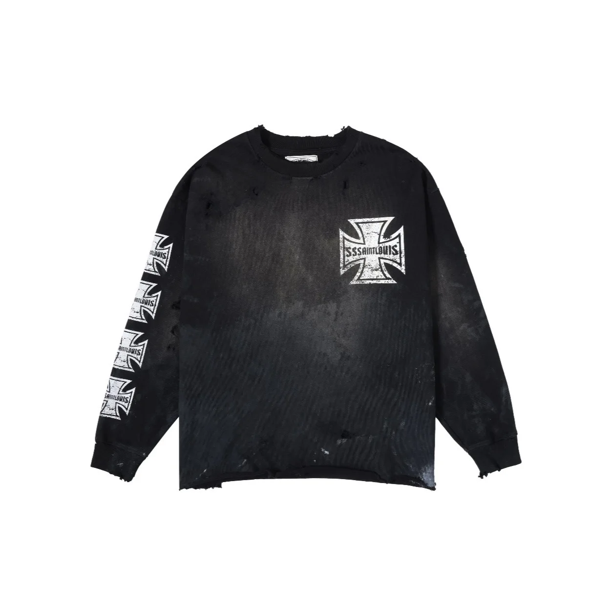 Sssaint Louis Dirty Destruction Long-Sleeved T-Shirt Street Graffiti Cross-Star Shirt
Sssaint Louis Dirty Destruction Long-Sleeved T-Shirt Street Graffiti Cross-Star Shirt