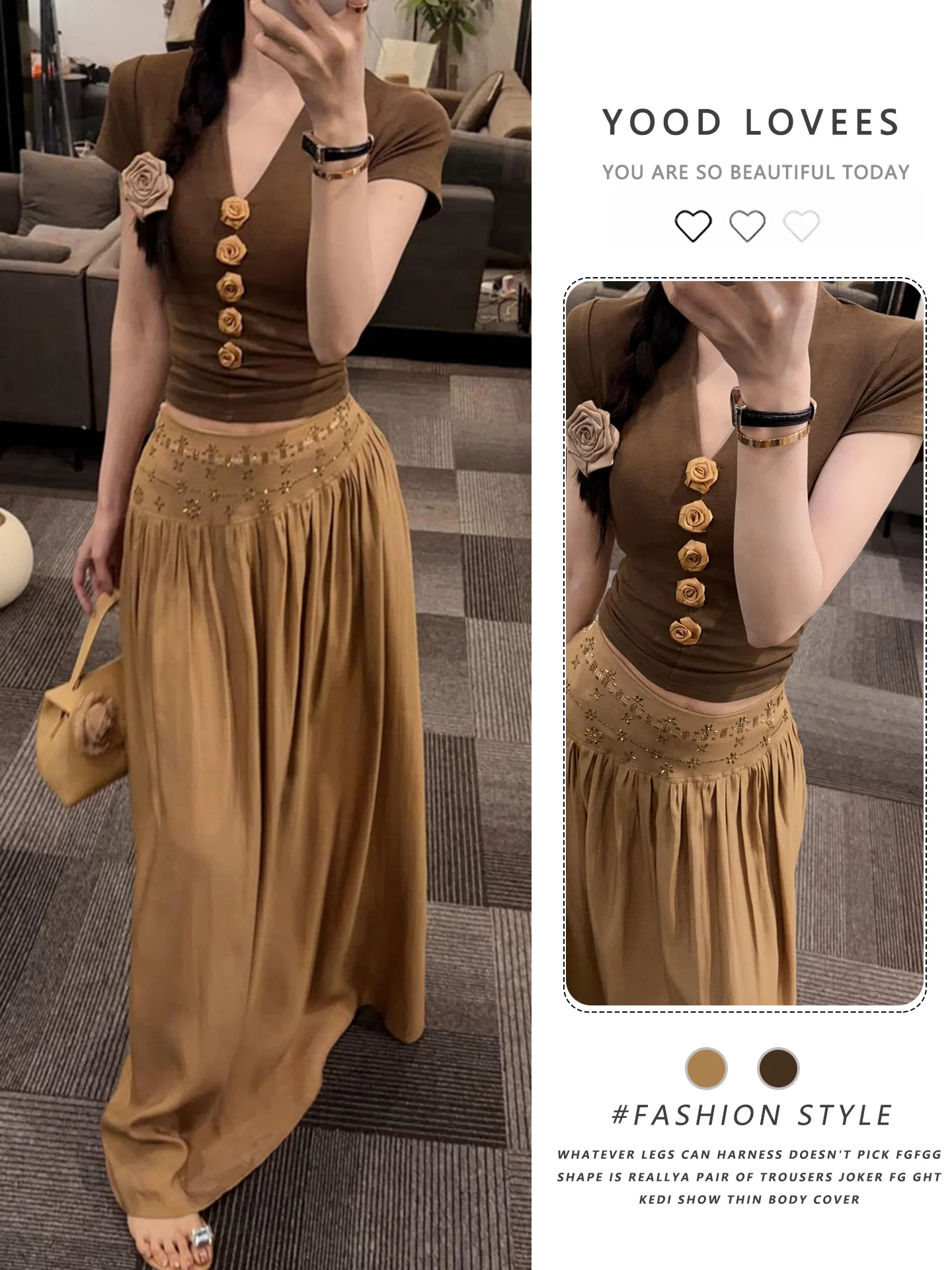 Summer 2026 Fashionable Vacation Style High Waist Midi Skirt Set V-Neck Top Long Skirt Ensemble Women's Casual Wear
Summer 2026 Fashionable Vacation Style High Waist Midi Skirt Set V-Neck Top Long Skirt Ensemble Women's Casual Wear