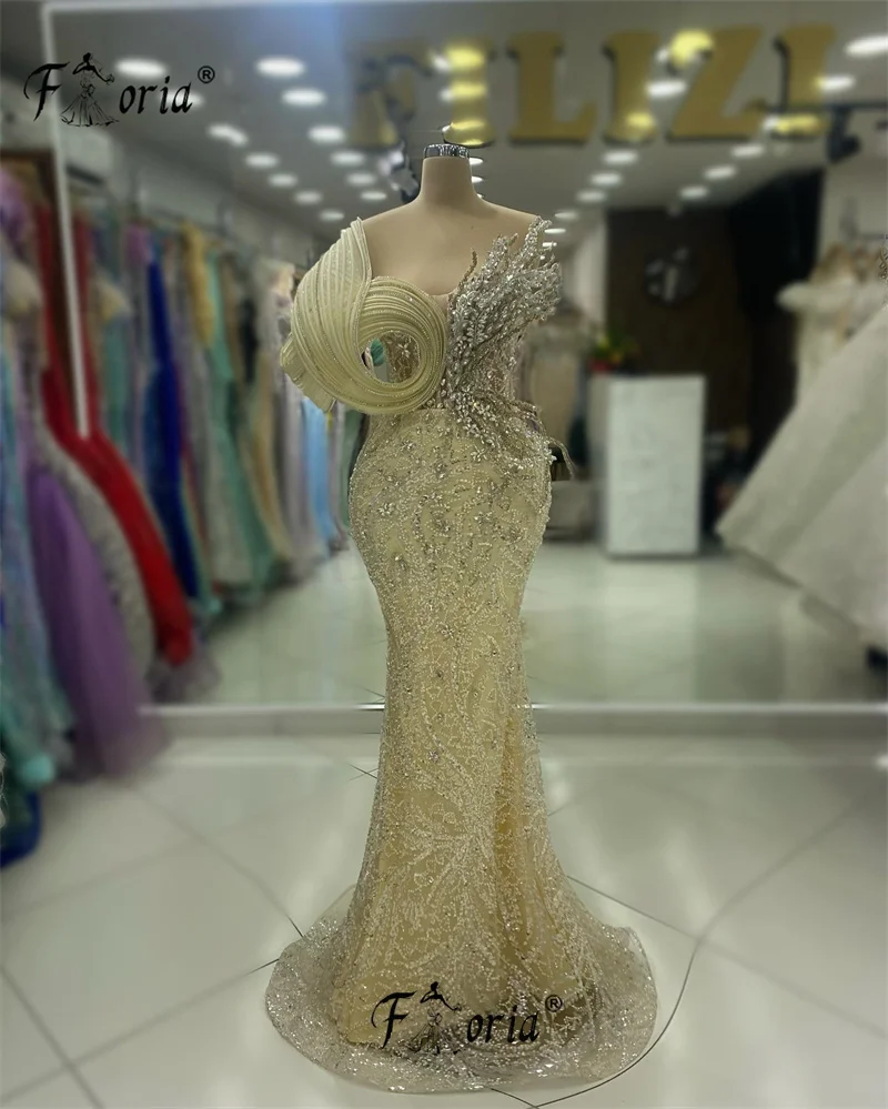 Luxury Beaded Crystal Dubai Evening Dresses Appliques 3D Lace Mermaid Wedding Party Dress Woman vestidos para eventos especiales
Luxury Beaded Crystal Dubai Evening Dresses Appliques 3D Lace Mermaid Wedding Party Dress Woman vestidos para eventos especiales
