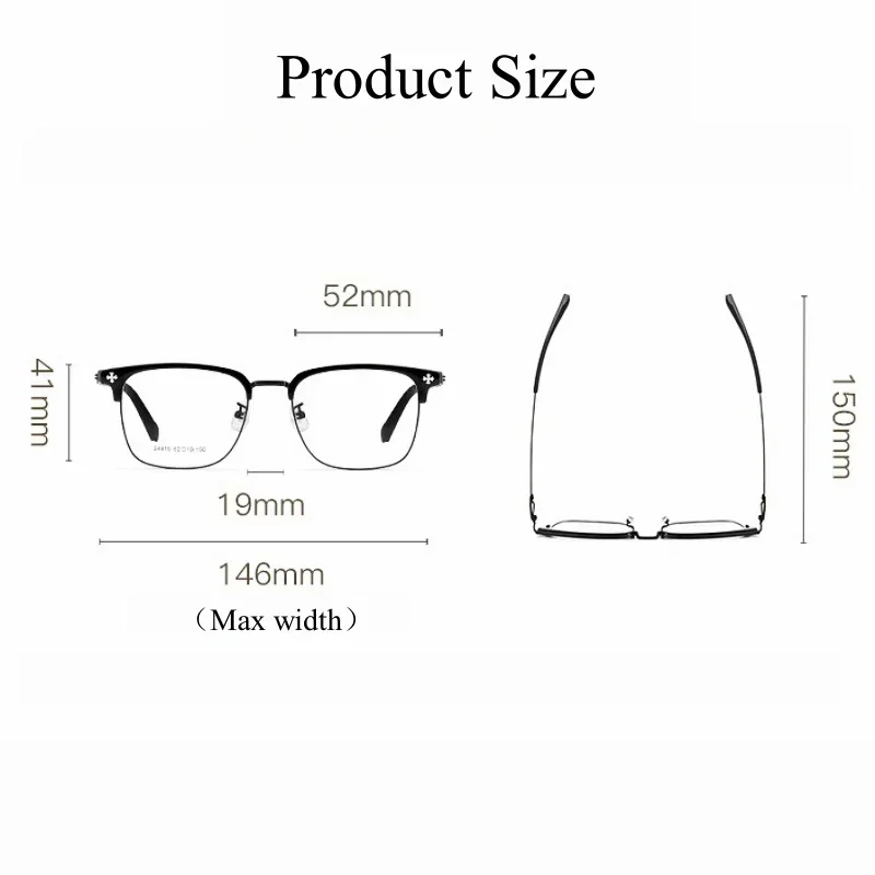 Alloy Men's Business Glasses Optical Prescription Eyeglasses Screwless Design High Quality Frames Women 34819 Custom Lenses
Alloy Men's Business Glasses Optical Prescription Eyeglasses Screwless Design High Quality Frames Women 34819 Custom Lenses