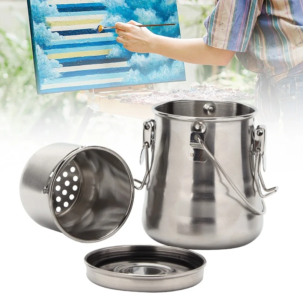 2PCS Medium Brush Washing Bucket Metal Portable Brush Washer Smooth Inner with Single Clip Oil Can Art Brush Washing Container
2PCS Medium Brush Washing Bucket Metal Portable Brush Washer Smooth Inner with Single Clip Oil Can Art Brush Washing Container