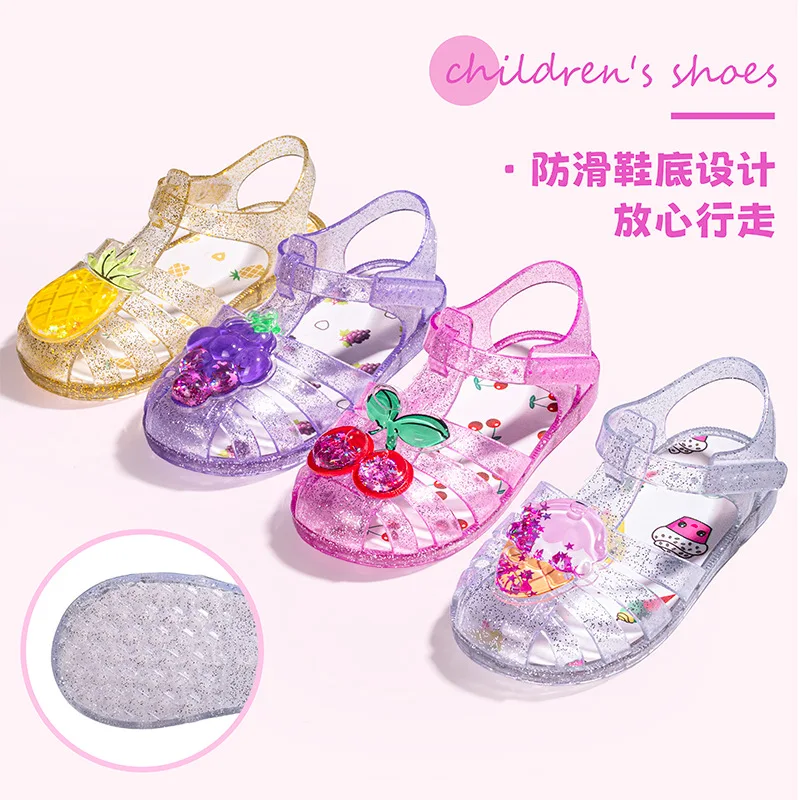 New Summer Collection: Princess-Style Sandals for Girls, Fruit-Print Soft-Soled Roman Sandals, Jelly Shoes for Girls Ages 3–8
New Summer Collection: Princess-Style Sandals for Girls, Fruit-Print Soft-Soled Roman Sandals, Jelly Shoes for Girls Ages 3–8
