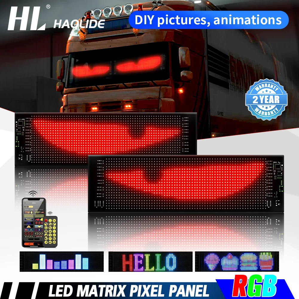 HL Demon Eyes Автомобильный светодиодный логотип APP Светодиодная матричная пиксельная панель Ночник DIY Программируемый гибкий светодиодный дисплей для автомобиля Грузовик Аксессуары
HL Demon Eyes Автомобильный светодиодный логотип APP Светодиодная матричная пиксельная панель Ночник DIY Программируемый гибкий светодиодный дисплей для автомобиля Грузовик Аксессуары