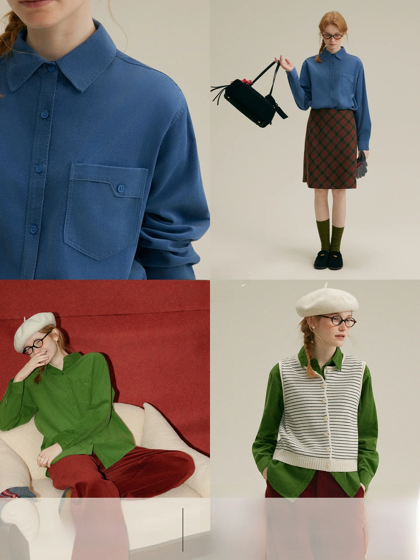 Rina Berry Corduroy Loose Design Autumn Winter Vintage irt Inner Wear Elegance Simple Pure Color Casual Sle Women's irt
Rina Berry Corduroy Loose Design Autumn Winter Vintage irt Inner Wear Elegance Simple Pure Color Casual Sle Women's irt