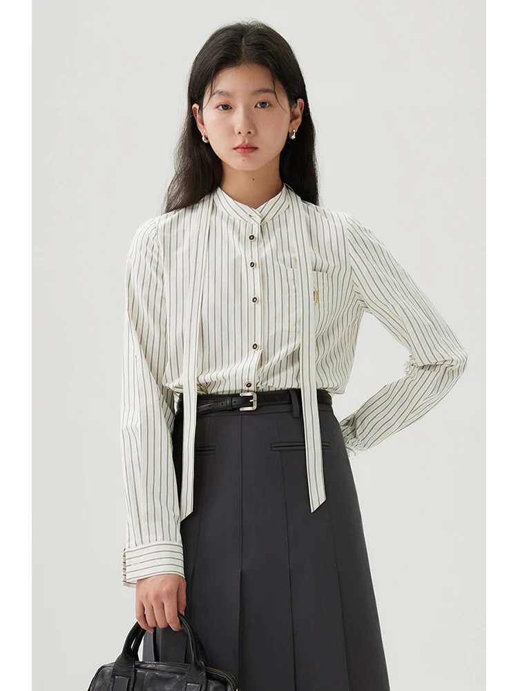ZIQIAO Detachable Lace-up Commuting College Style Striped Shirt for Women 2024 Spring Niche Design Casual Top Shirts Female
ZIQIAO Detachable Lace-up Commuting College Style Striped Shirt for Women 2024 Spring Niche Design Casual Top Shirts Female