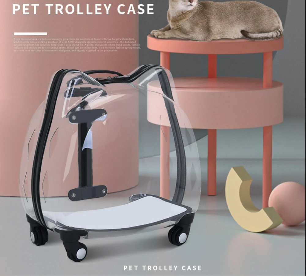 Wholesale Factory Fashion Cat Stroller with Transparent Wheels Pet Carriers
Wholesale Factory Fashion Cat Stroller with Transparent Wheels Pet Carriers