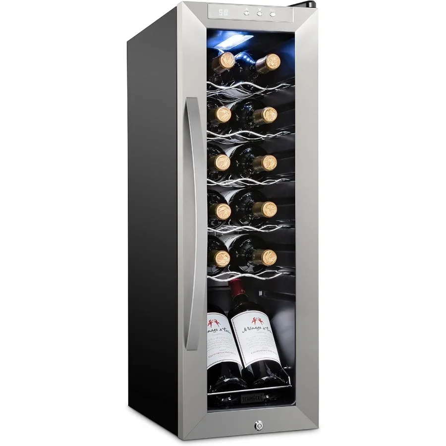 12 Bottle Compressor Wine Cooler Refrigerator with Lock for Red White Champagne and Sparkling Wine Storage Large Freestanding W
12 Bottle Compressor Wine Cooler Refrigerator with Lock for Red White Champagne and Sparkling Wine Storage Large Freestanding W