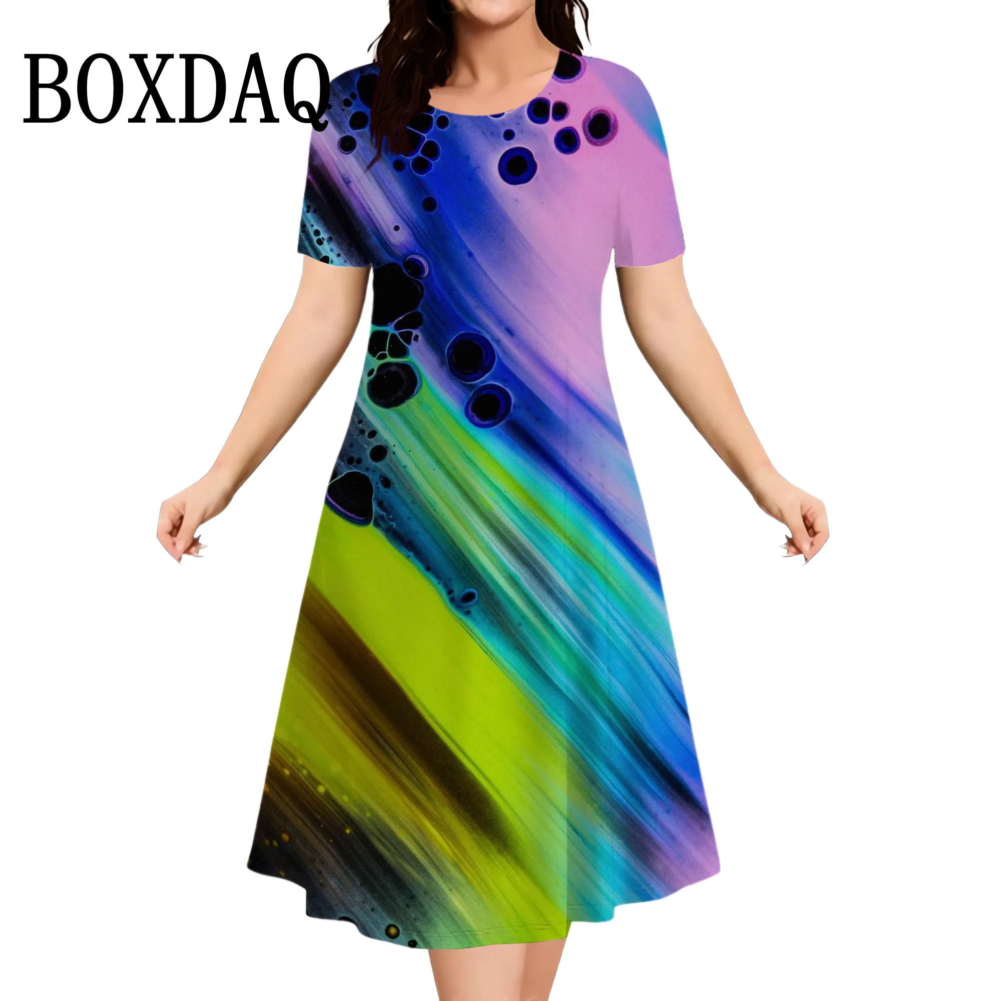 2025 New Fashion Summer Dresses Women Tie Dye Gradient 3D Print Short Dress Streetwear Casual Plus Size Short Sleeve Loose Dress
2025 New Fashion Summer Dresses Women Tie Dye Gradient 3D Print Short Dress Streetwear Casual Plus Size Short Sleeve Loose Dress