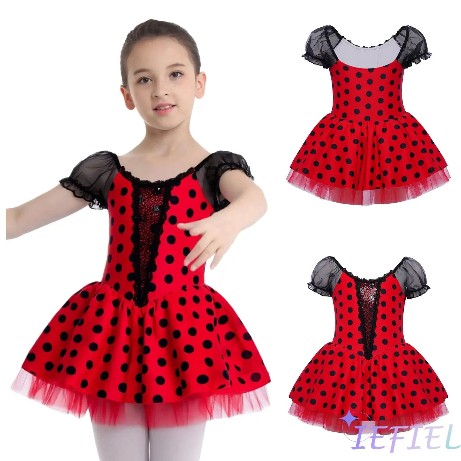 Children Girls Flamenco Tango Latin Dance Outfit Short Puff Sleeves Shiny Sequins Dots Tutu Dress Ballet Lyrical Dress Dancewear
Children Girls Flamenco Tango Latin Dance Outfit Short Puff Sleeves Shiny Sequins Dots Tutu Dress Ballet Lyrical Dress Dancewear