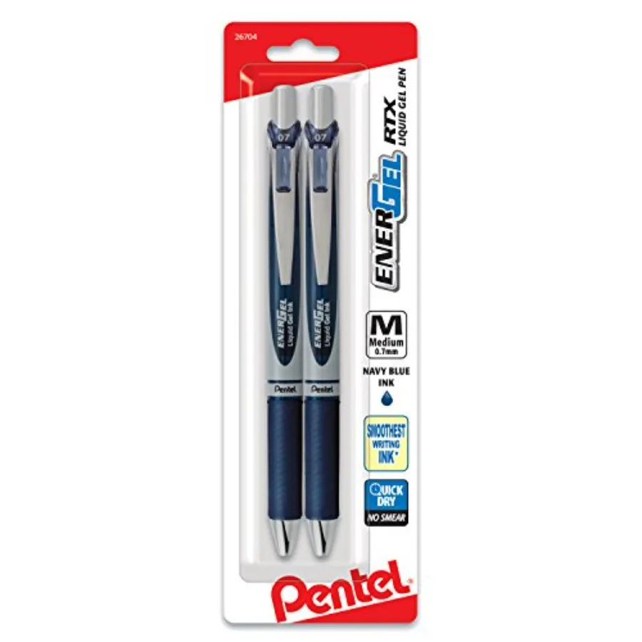 EnerGel RTX Retractable Liquid Gel Pen, 0.7mm Metal Tip, Medium Line, Ink 2-Pk (BL77BP2CA
EnerGel RTX Retractable Liquid Gel Pen, 0.7mm Metal Tip, Medium Line, Ink 2-Pk (BL77BP2CA