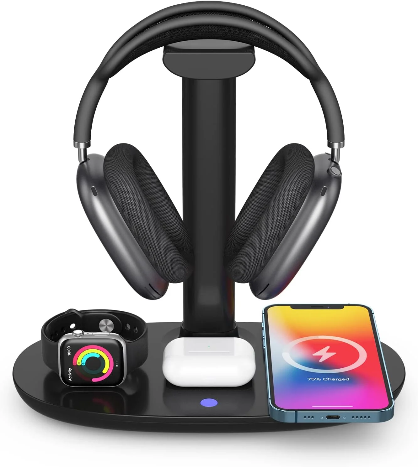 Headphone Stand with 15w Wireless Charger for iPhone,4 in 1 Charging Station Headset Holder for AirPods Max/Pro/4/3 iWatch 10/9
Headphone Stand with 15w Wireless Charger for iPhone,4 in 1 Charging Station Headset Holder for AirPods Max/Pro/4/3 iWatch 10/9
