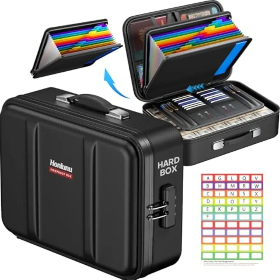 Fireproof Document Box Hard Case Fireproof Document Organizer with Lock Water Resistant Safe Box for Important Documents Certif
Fireproof Document Box Hard Case Fireproof Document Organizer with Lock Water Resistant Safe Box for Important Documents Certif