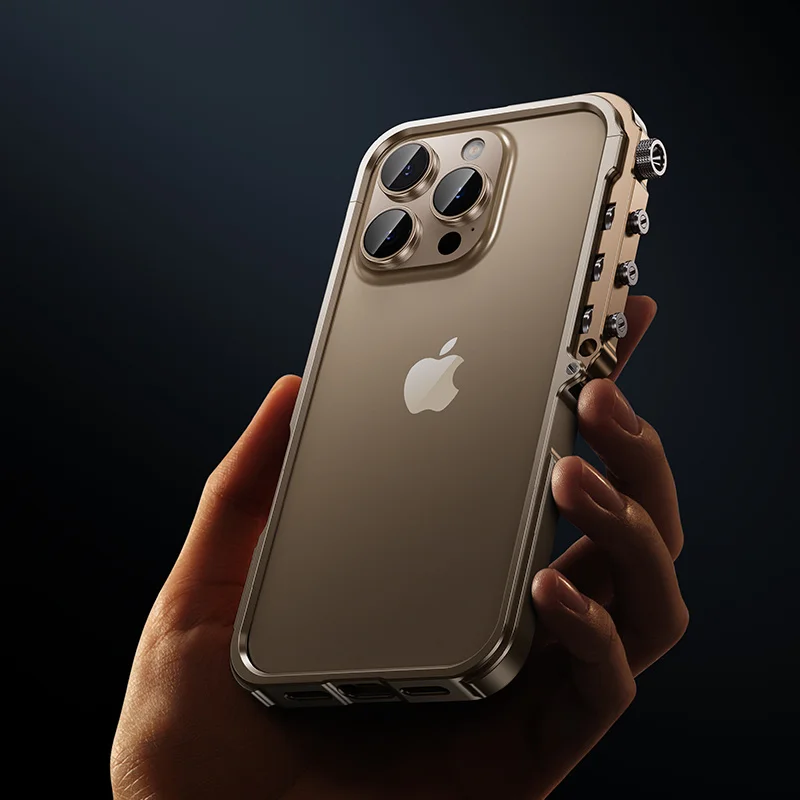 Shockproof Metal Bumper Case For iPhone 15 Pro Max 16 Pro Max Mechanical Aluminum Alloy Protective Cover For iPhone 16 Pro Max
Shockproof Metal Bumper Case For iPhone 15 Pro Max 16 Pro Max Mechanical Aluminum Alloy Protective Cover For iPhone 16 Pro Max