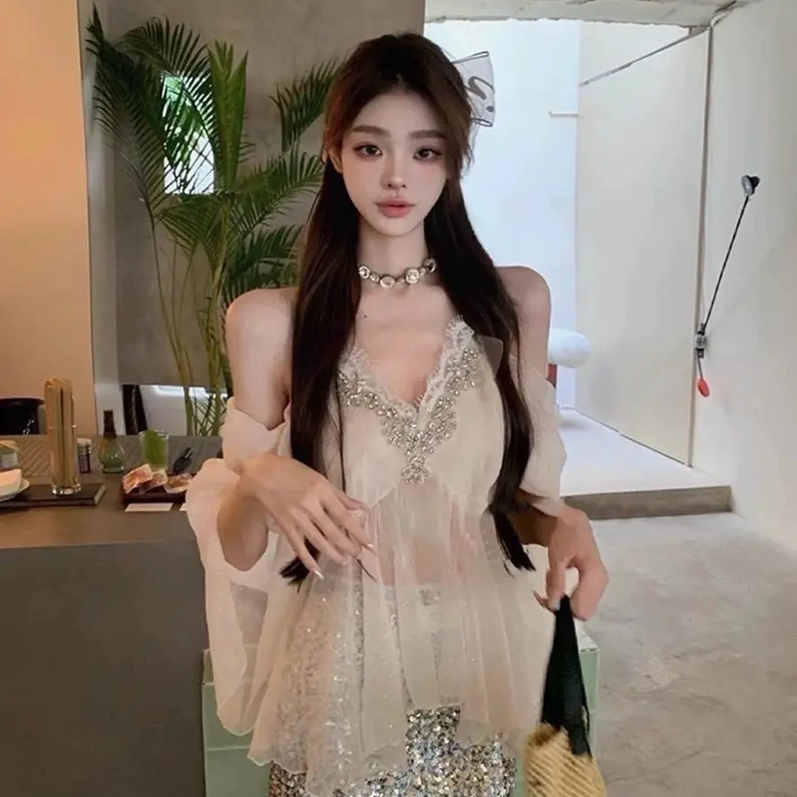 Crystal Beaded Slip Blouse Women New Summer Glam Slimming Top Luxe Minimalist Shirring Detail Photogenic Sleeveless Blouse
Crystal Beaded Slip Blouse Women New Summer Glam Slimming Top Luxe Minimalist Shirring Detail Photogenic Sleeveless Blouse