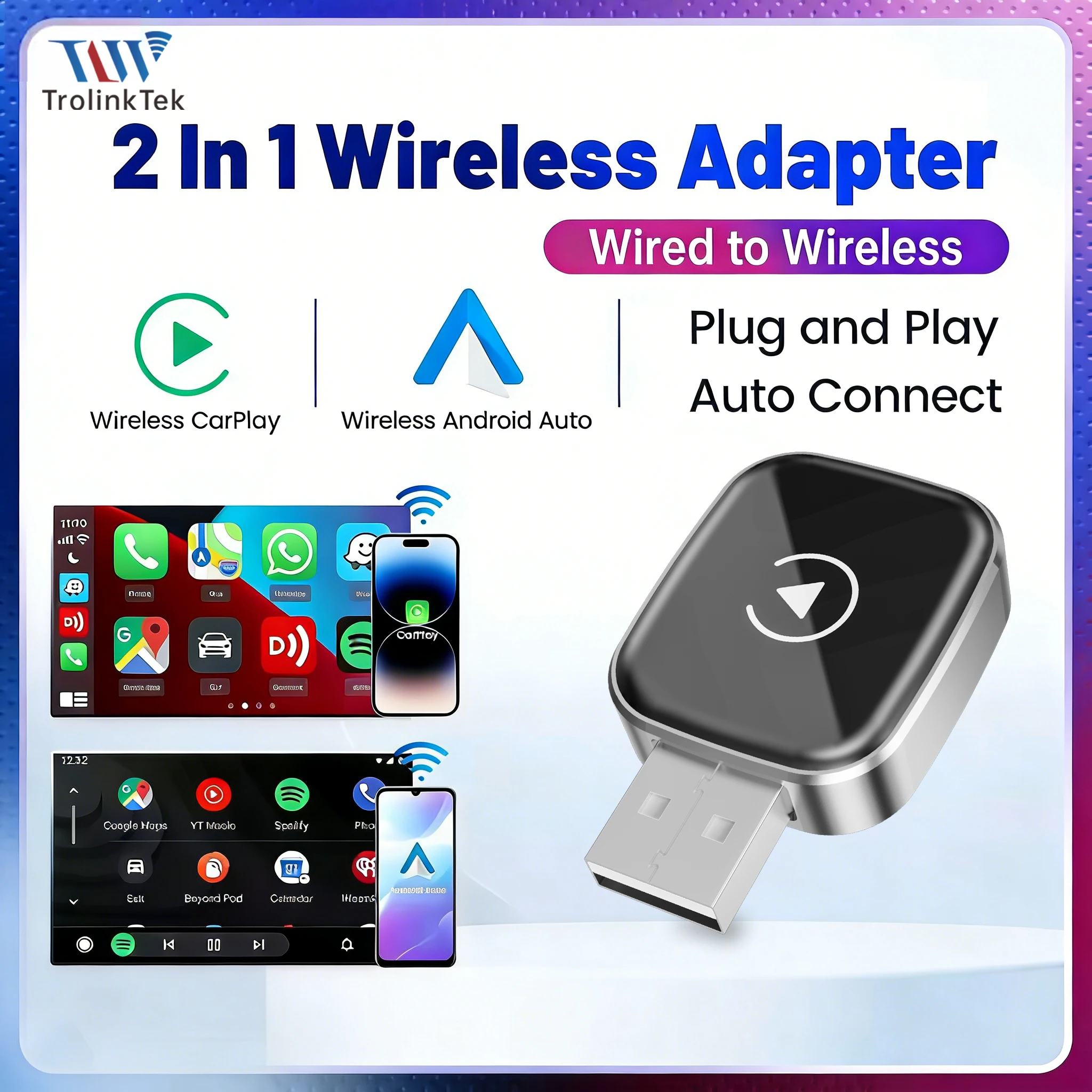 Новый беспроводной адаптер CarPlay из сплава для преобразования проводного CarPlay и Android Auto в беспроводные, Smart Box Plug & Play, для большинства моделей автомобилей (2026 год)
Новый беспроводной адаптер CarPlay из сплава для преобразования проводного CarPlay и Android Auto в беспроводные, Smart Box Plug & Play, для большинства моделей автомобилей (2026 год)
