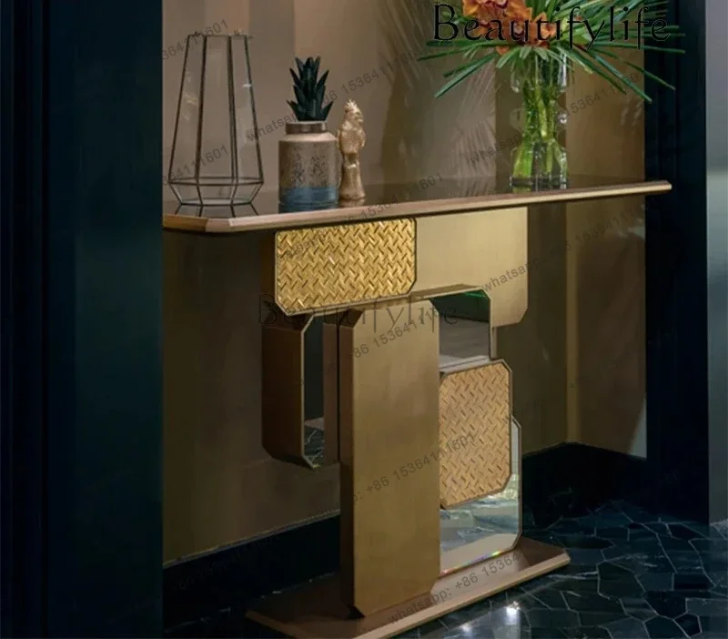 yj21 High-end hotel villa home light luxury against the wall Xuanguantai lobby public area decorative end view platform
yj21 High-end hotel villa home light luxury against the wall Xuanguantai lobby public area decorative end view platform