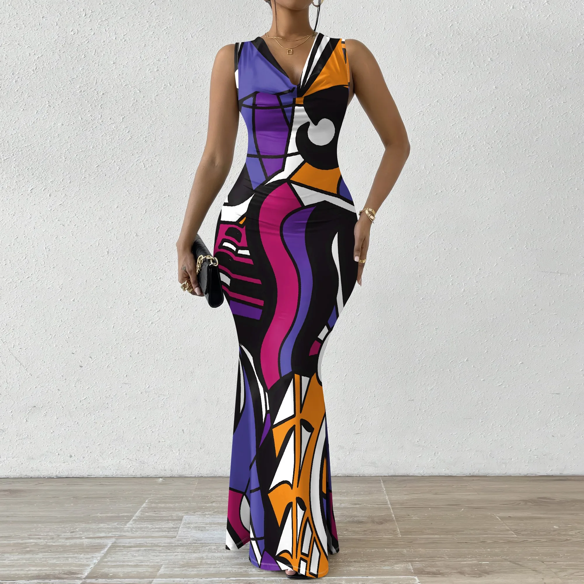 Womens Sexy Casual Dresses Colorful Geometric Off-Shoulder Maxi Dress Artistic Party Evening Resortwear Swing Neck Dress
Womens Sexy Casual Dresses Colorful Geometric Off-Shoulder Maxi Dress Artistic Party Evening Resortwear Swing Neck Dress