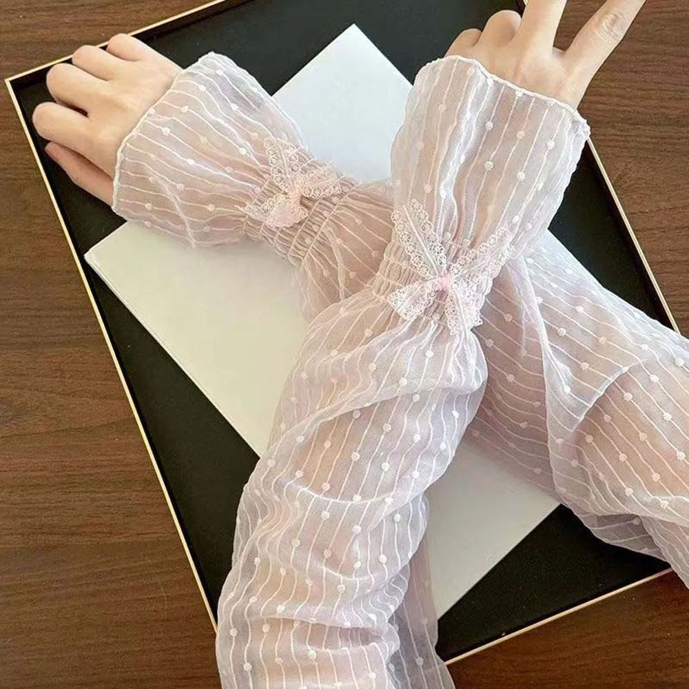 1 pair French Retro Bowknot Lace Sun Protection Sleeves Elastic Ruffle Trim Loose Fit Design Mesh Arm Covers
1 pair French Retro Bowknot Lace Sun Protection Sleeves Elastic Ruffle Trim Loose Fit Design Mesh Arm Covers