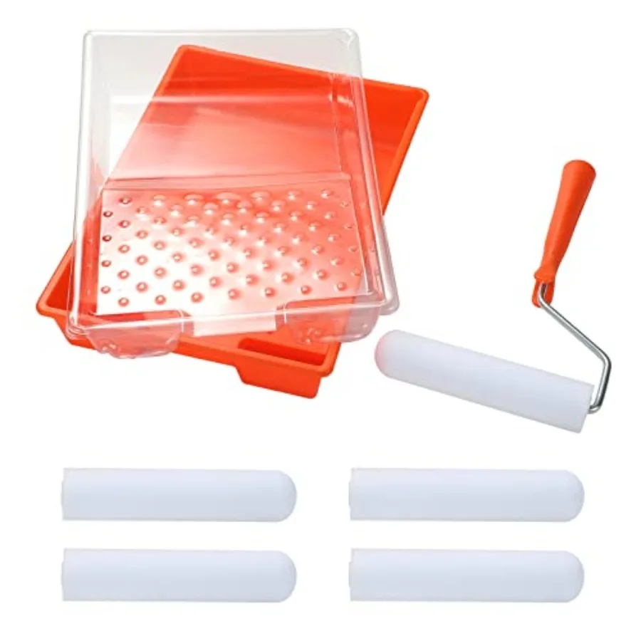 6 Inch Paint Roller, Foam Paint Roller with High Density Sponge Roller Refills, Frame, Tray, and Liner, Foam Roller for Paintin
6 Inch Paint Roller, Foam Paint Roller with High Density Sponge Roller Refills, Frame, Tray, and Liner, Foam Roller for Paintin