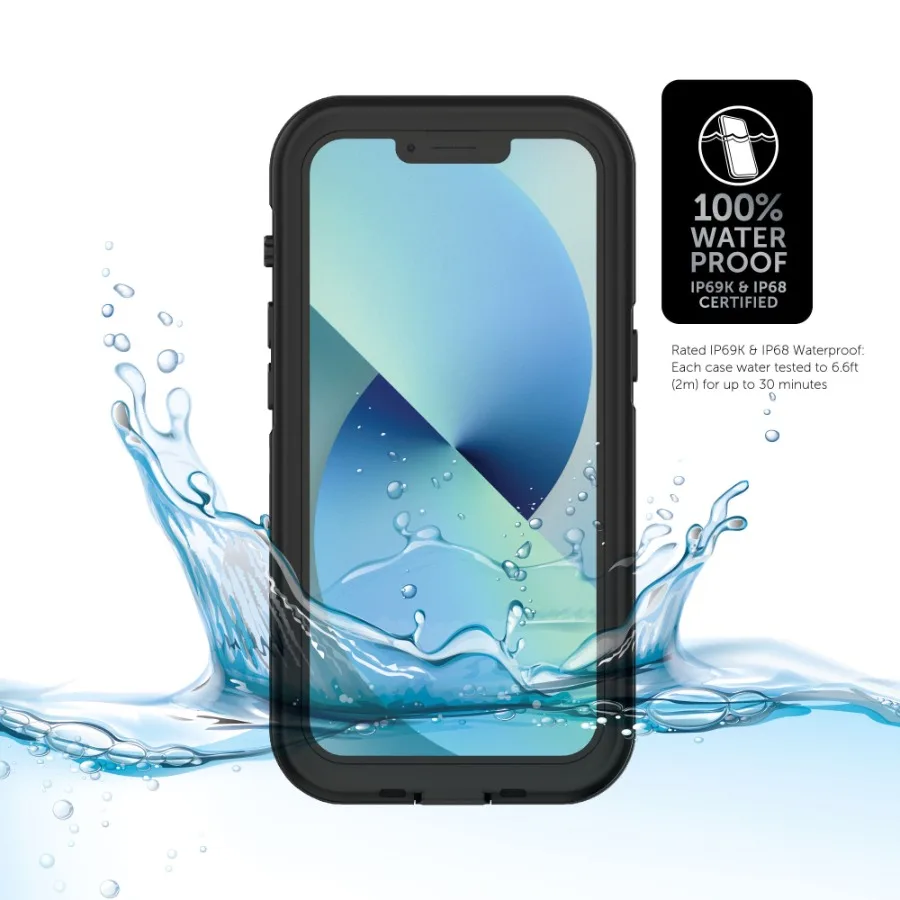 Tidal Waterproof Phone Case for iPhone 13 - Black/Clear
Tidal Waterproof Phone Case for iPhone 13 - Black/Clear