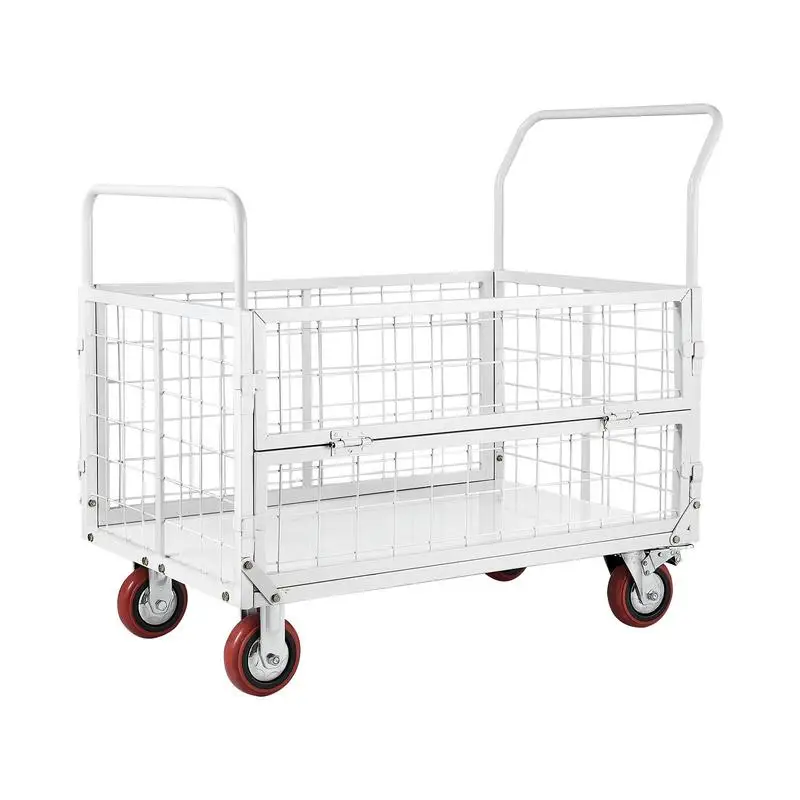 Platform Truck Cart with Cage, 2000 lbs Capacity, 6-in-1 Foldable Flatbed Cart with Swivel Wheels, Heavy Duty Hand Truck, Multi-Functional Push Dolly, for Grocery Laundry, 44.5 x 26.6 x 42.1 in
Platform Truck Cart with Cage, 2000 lbs Capacity, 6-in-1 Foldable Flatbed Cart with Swivel Wheels, Heavy Duty Hand Truck, Multi-Functional Push Dolly, for Grocery Laundry, 44.5 x 26.6 x 42.1 in