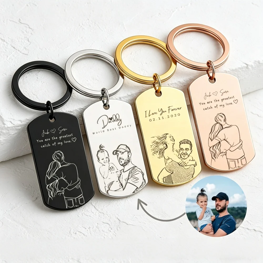 Personalized Family keychain Photo Text custom keychain 2-sided customization Stainless Steel Keyring Fathers Mother's Day Gifts
Personalized Family keychain Photo Text custom keychain 2-sided customization Stainless Steel Keyring Fathers Mother's Day Gifts