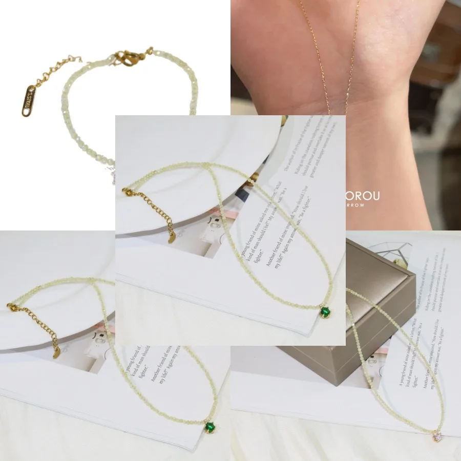 Minimalist, light and luxurious cut section, olive green handmade beaded flash diamond, zircon necklace, niche design, high-end
Minimalist, light and luxurious cut section, olive green handmade beaded flash diamond, zircon necklace, niche design, high-end