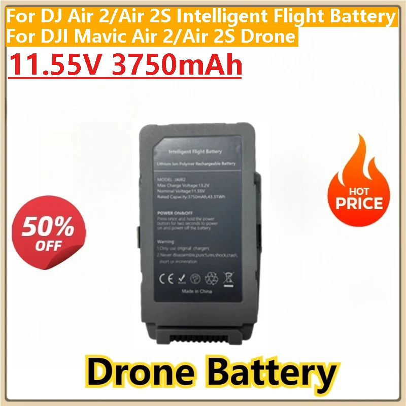 New 3750mAh 11.55V for DJ Air 2/Air 2S Intelligent Flight Battery for DJI Mavic Air 2/Air 2S Drone Replacement Battery
New 3750mAh 11.55V for DJ Air 2/Air 2S Intelligent Flight Battery for DJI Mavic Air 2/Air 2S Drone Replacement Battery